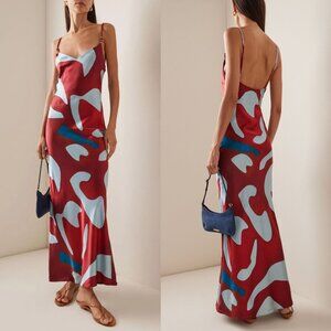 Sir the Label Frankie Slip Maxi Dress Red Silk Satin Ruby Reflection Size 1 US 2